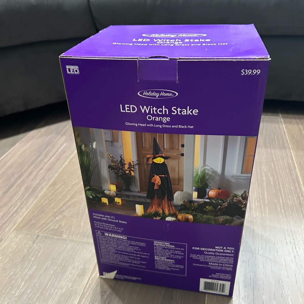 Holiday Home LED witch stake orange nwt 47 inches - Picture 4 of 4